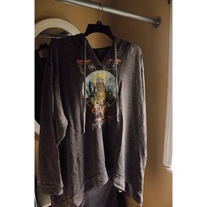 +PLUS SIZE V NECK HOODIE